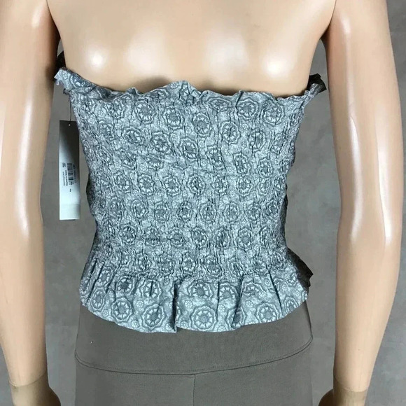 AQUA Medallion Strapless Smocked Tube Top NWT LARGE - Picture 3 of 10